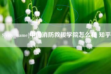 金湖中国消防救援学院怎么样 知乎