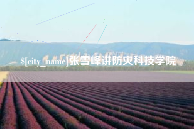 金湖张雪峰讲防灾科技学院