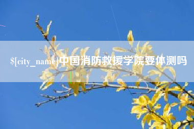 金湖中国消防救援学院要体测吗