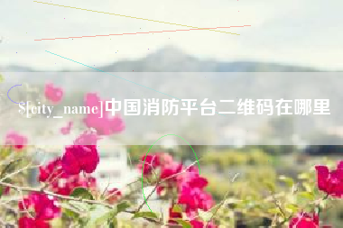 金湖中国消防平台二维码在哪里