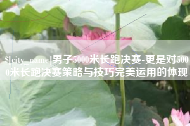 金湖男子5000米长跑决赛-更是对5000米长跑决赛策略与技巧完美运用的体现