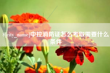 金湖中控消防证怎么考取需要什么条件
