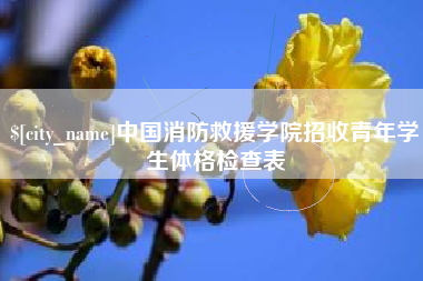金湖中国消防救援学院招收青年学生体格检查表